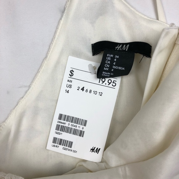 NWT H&M Ivory White Lace Spaghetti Strap Dress - Picture 2 of 7